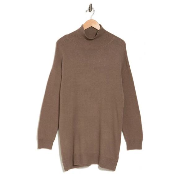 Melrose & Market Knit Mock Neck Cotton Blend Tunic Sweater Brown Walnut Size XL - Picture 8 of 8